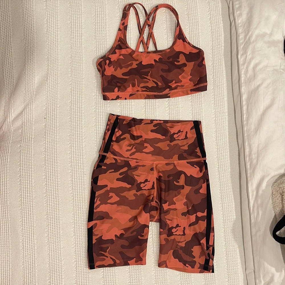 Wear it to heart pink camo biker shorts size small